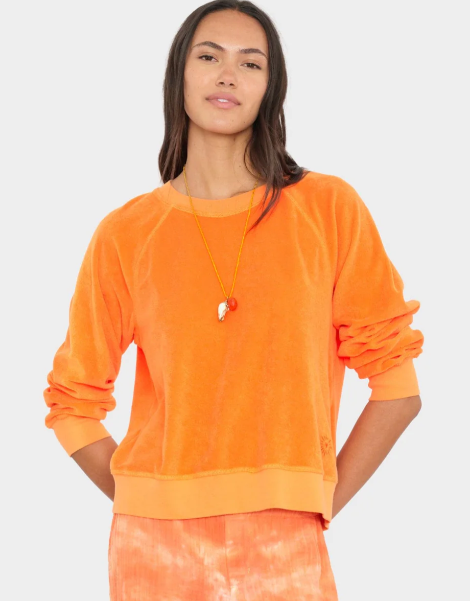 Pierre Terry Sweatshirt in Mandarine-staging-Xirena-Mandarine-XS-Mercantile Portland