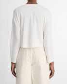 Pima Cotton Long-Sleeve Cropped T-Shirt-Shirts-Vince-Off White-XXS-Mercantile Portland