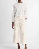 Pima Cotton Long-Sleeve Cropped T-Shirt-Shirts-Vince-Off White-XXS-Mercantile Portland