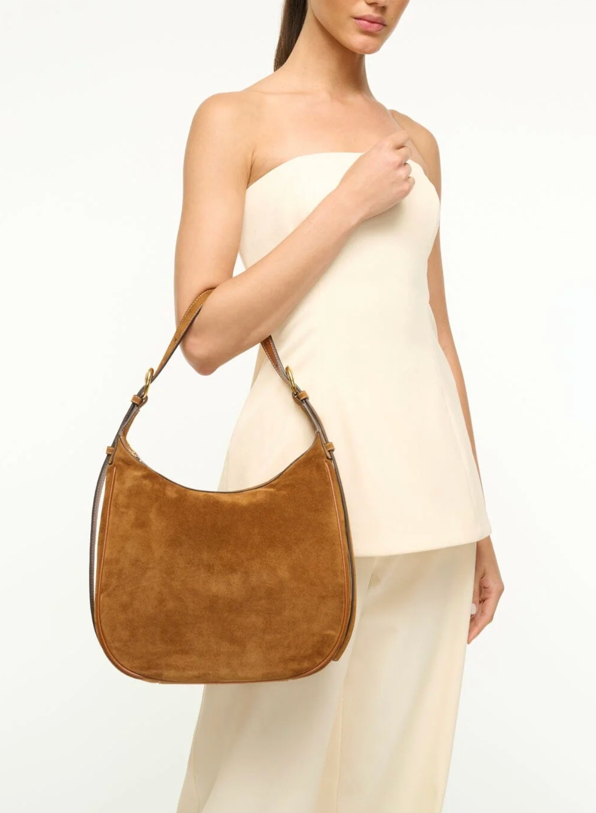 Pine Hobo in Tan Suede-Handbags-Staud-Tan-OS-Mercantile Portland