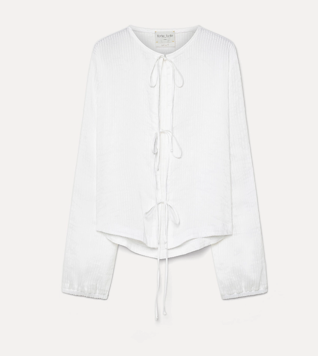 Pinstripe Voile Shirt-Tops-Forte Forte-1-White-Mercantile Portland