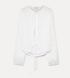 Pinstripe Voile Shirt-Tops-Forte Forte-1-White-Mercantile Portland
