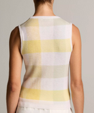 Plaid Crew Neck Shell-staging-VINCE-Dandelion Combo-S-Mercantile Portland