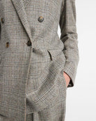 Plaid Italian Wool-Blend Double-Breasted Blazer-Jackets-Vince-Heritage Grey-00-Mercantile Portland