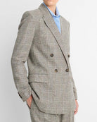 Plaid Italian Wool-Blend Double-Breasted Blazer-Jackets-Vince-Heritage Grey-00-Mercantile Portland