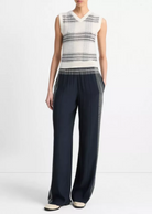 Plaid V-Neck Vest-Clothing-Vince-Off White Coastal-XXS-Mercantile Portland