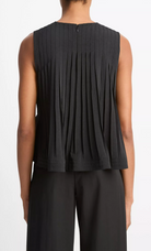 Pleated A-Line Top-Tops-Vince-XXS-Black-Mercantile Portland