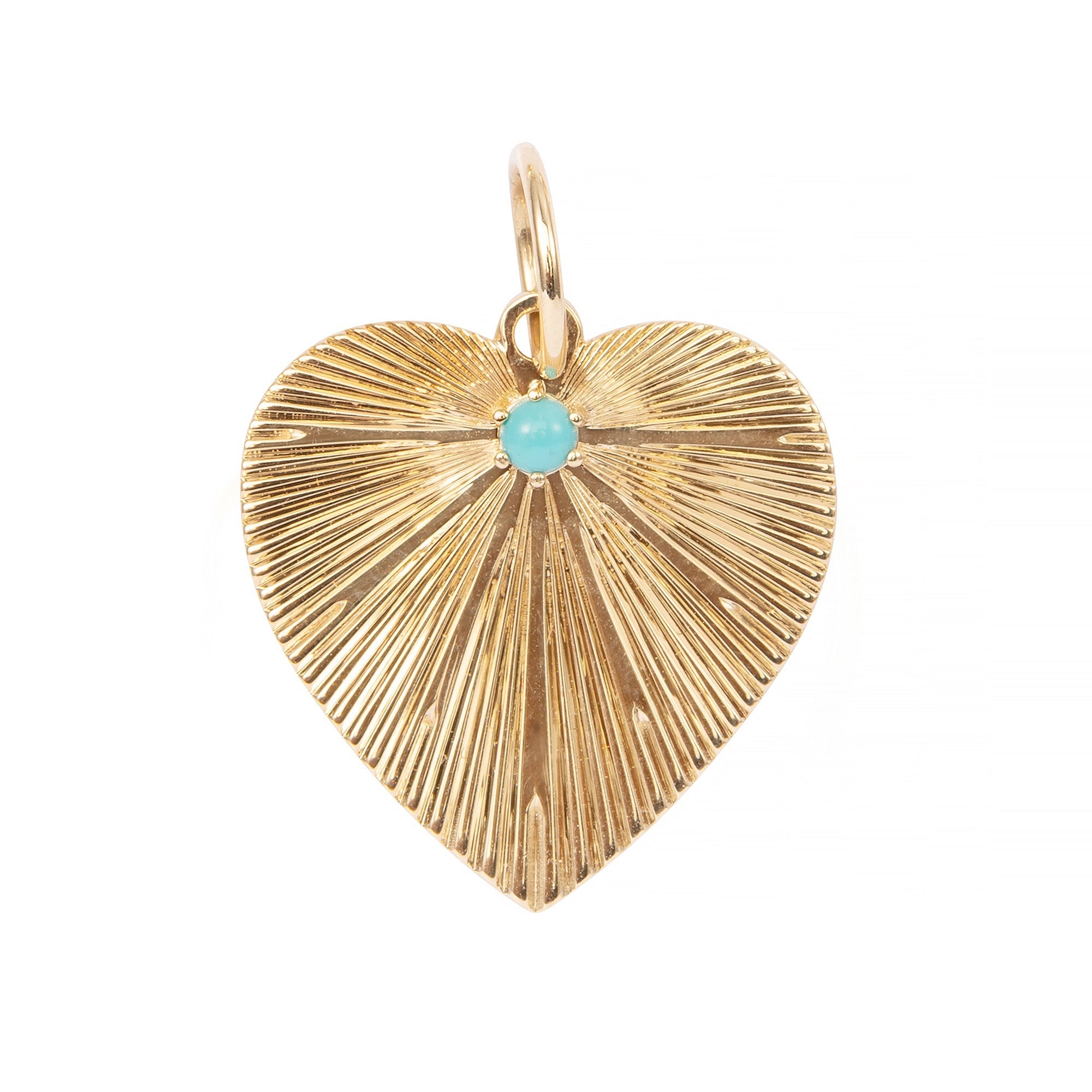Pleated Heart Charm-Jewelry-Zofia Day-OS-Mercantile Portland