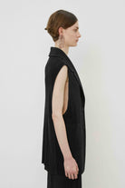 Pleated Long Vest-Jackets-Meimeij-Black-36/38-Mercantile Portland