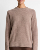 Plush Cashmere Crew Neck Sweater in Heather Doe-Sweaters-Vince-Heather Doe-XS-Mercantile Portland