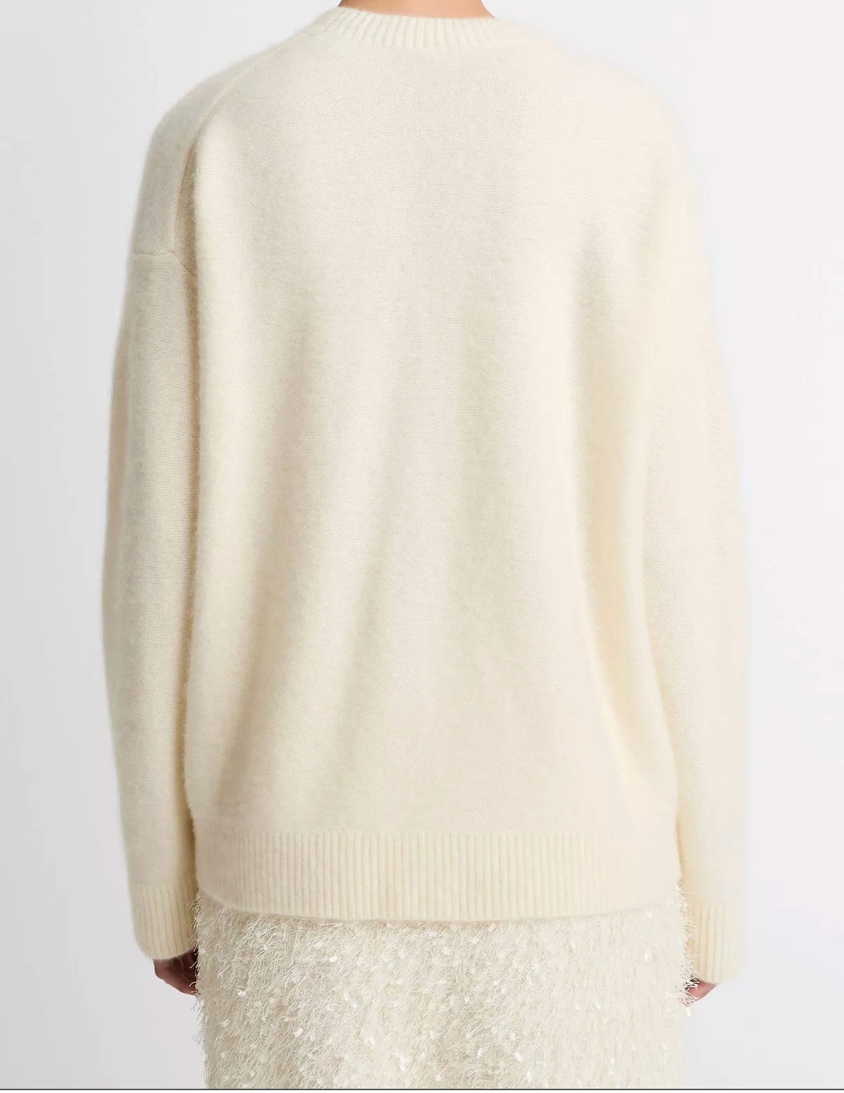 Plush Cashmere Crew Neck Sweater in Off White-Sweaters-Vince-Off White-XS-Mercantile Portland