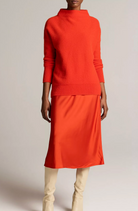Plush Cashmere Funnel Neck Sweater in Crimson-Sweaters-Vince-Crimson-XS-Mercantile Portland