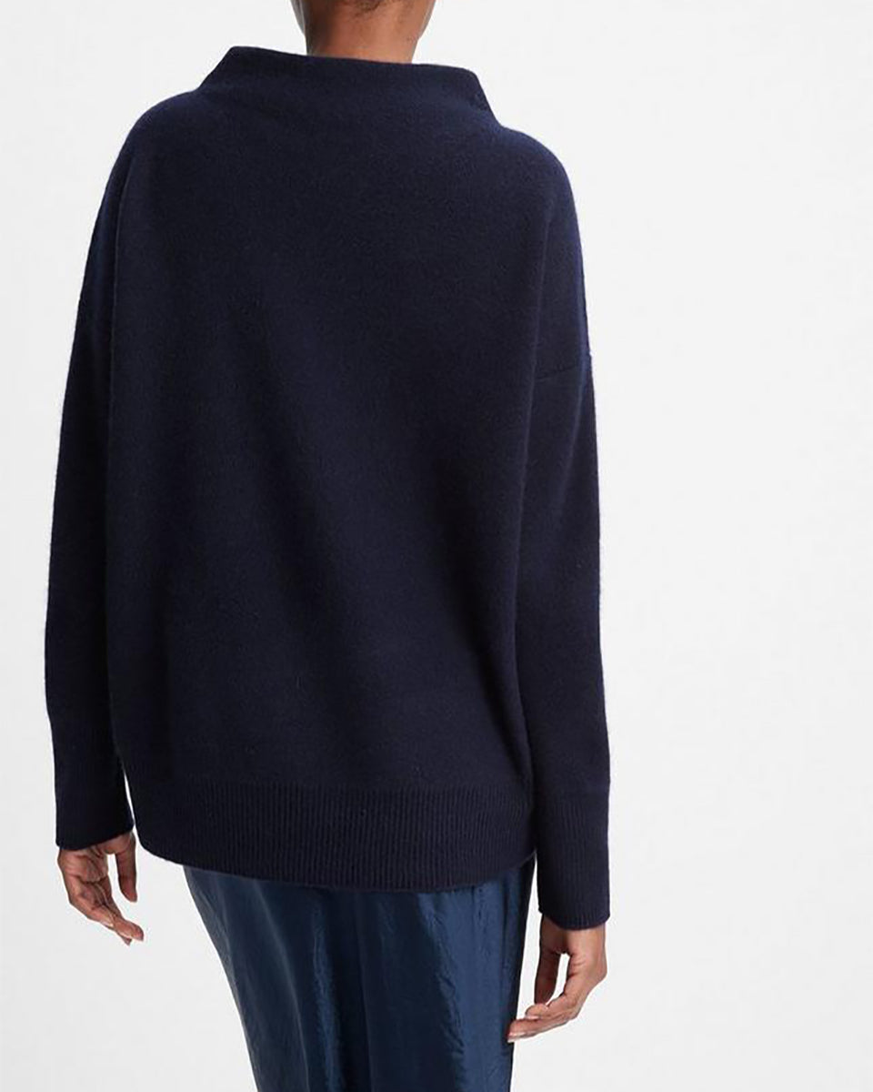 Plush Cashmere Funnel Neck Sweater-Sweaters-Vince-Heather Platinum-S-Mercantile Portland