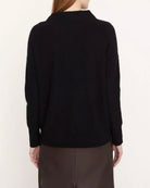 Plush Cashmere Funnel Neck Sweater-Sweaters-Vince-Black-XXS-Mercantile Portland