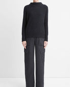 Plush Cashmere Funnel Neck Sweater-Sweaters-Vince-Heather Charcoal-XXS-Mercantile Portland