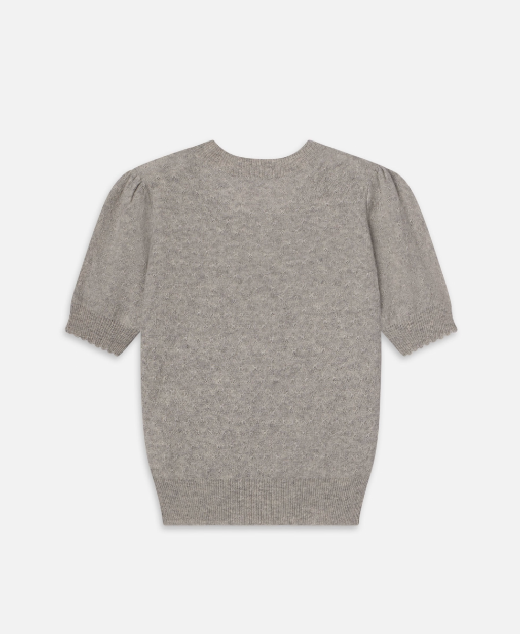 Pointelle Puff Sleeve Sweater-Clothing-Frame-Light Heather Grey-XXS-Mercantile Portland