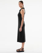 Polo Dress in Lyocell / Organic Cotton-Dresses-Majestic Filatures-Black-1-Mercantile Portland
