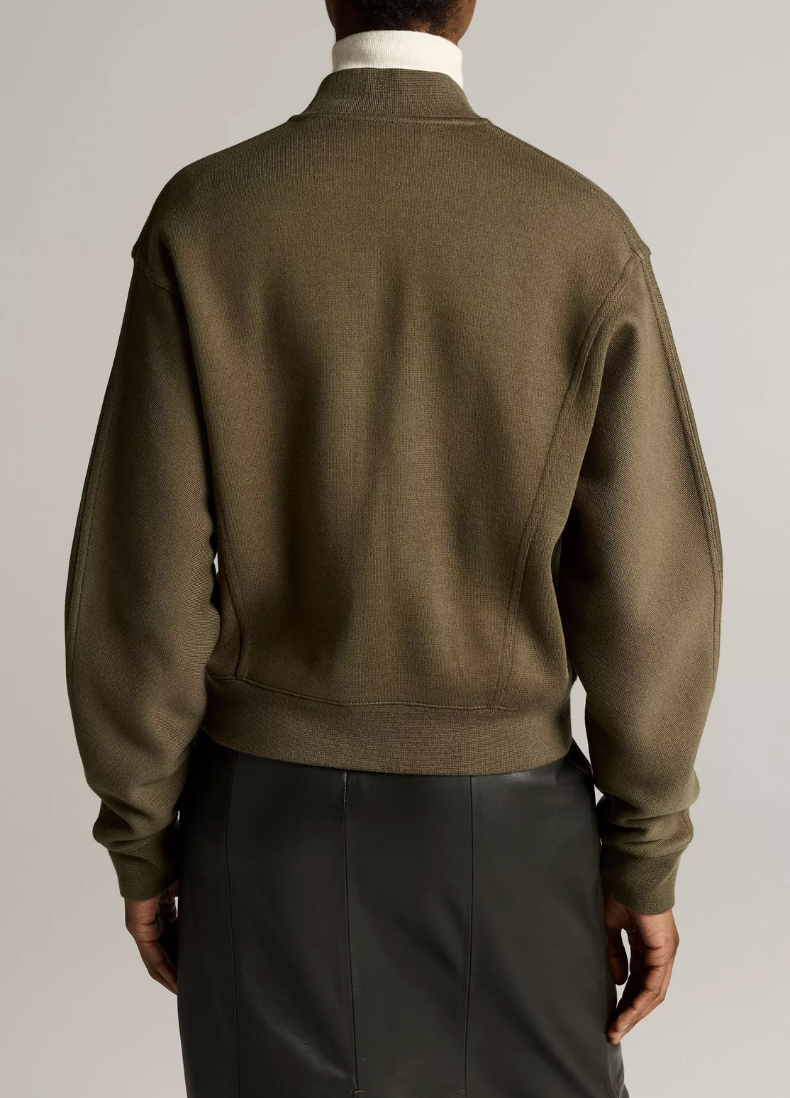 Ponte Knit Bomber Jacket in Rosemary-Jackets-Vince-Rosemary-XS-Mercantile Portland
