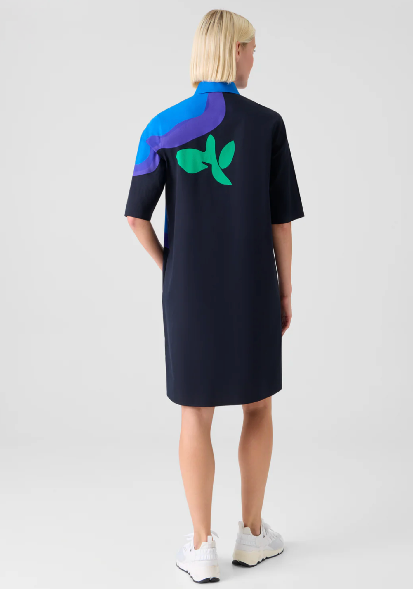 Pop Dot Flower Cotton Dress-Dresses-Akris Punto-Black Multi-2-Mercantile Portland