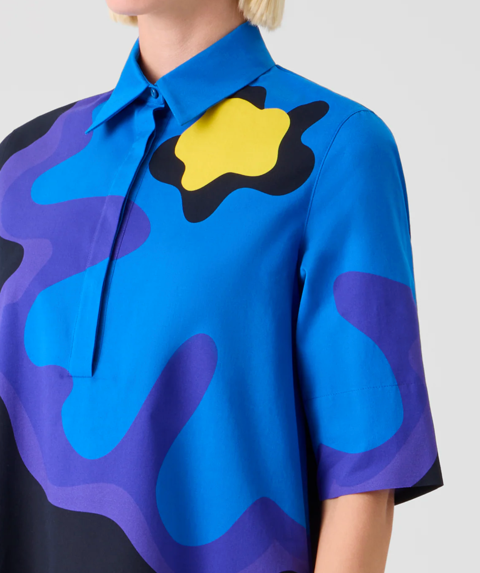 Pop Dot Flower Cotton Dress-Dresses-Akris Punto-Black Multi-2-Mercantile Portland