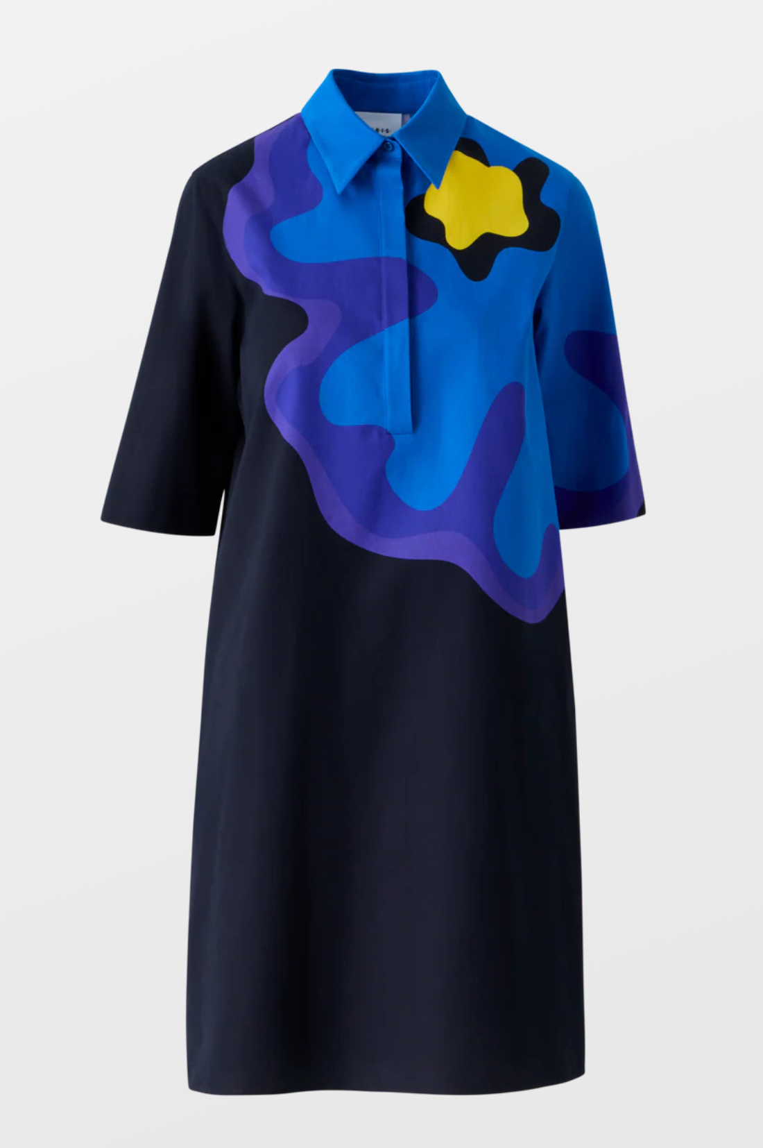 Pop Dot Flower Cotton Dress-Dresses-Akris Punto-Black Multi-2-Mercantile Portland