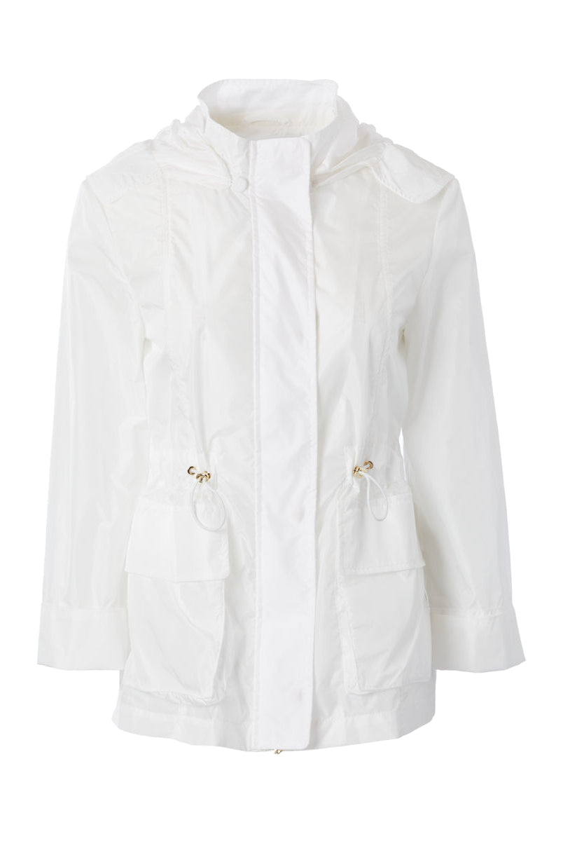 Popcorn Hooded Jacket-Outerwear-Amina Rubinacci-White-38-Mercantile Portland