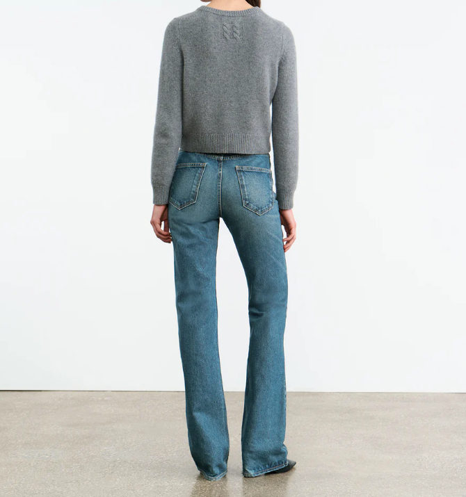 Poppy Cashmere Sweater in Grey Melange-Sweaters-Nili Lotan-Medium Grey Melange-XS-Mercantile Portland