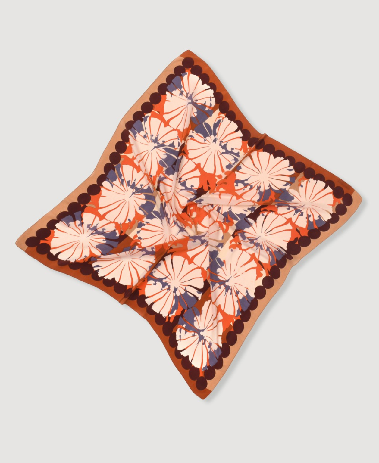 Poppy Silk Square Scarf-Scarves and Wraps-MAPOESIE-Brown-OS-Mercantile Portland