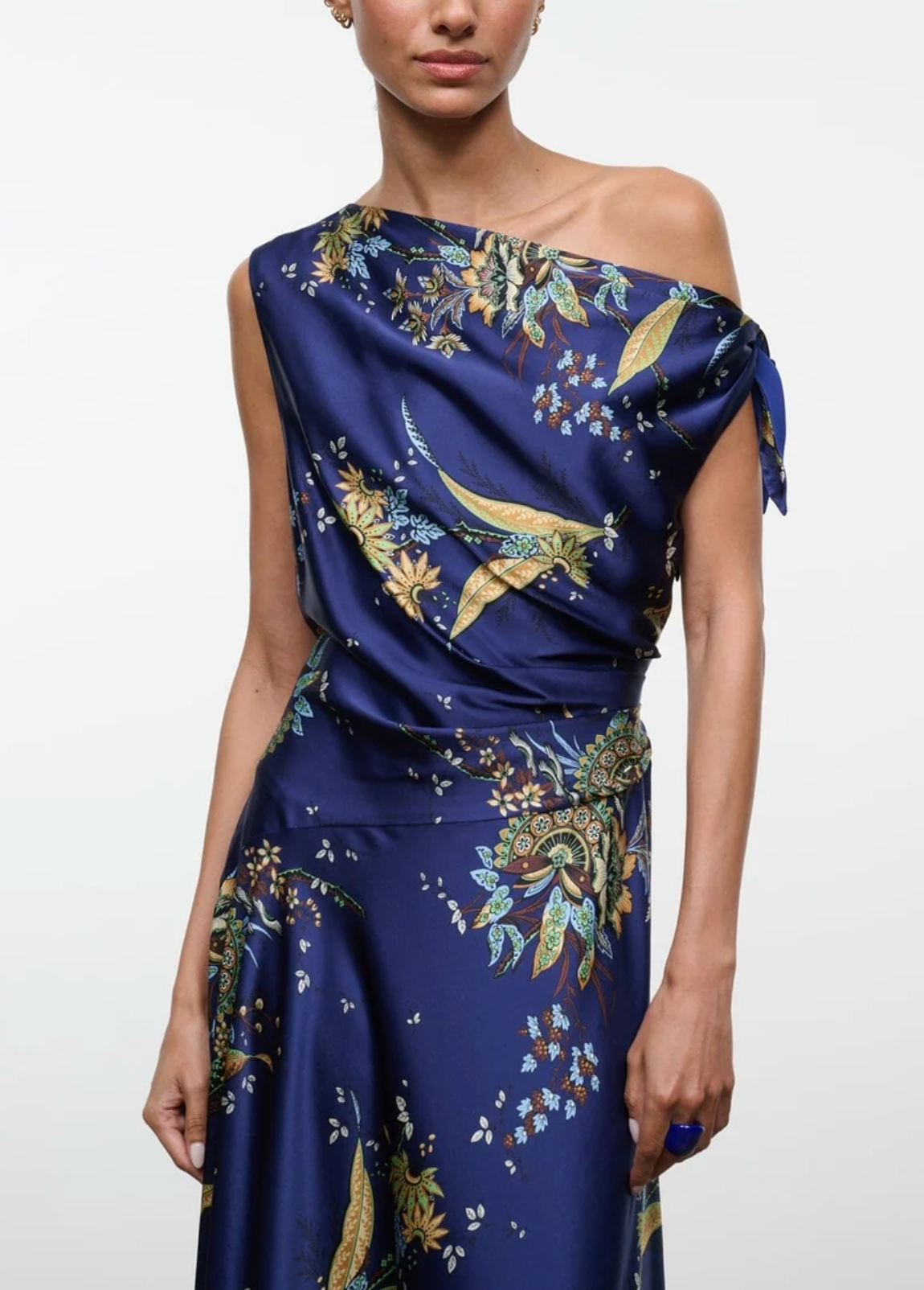 Portia Silk Dress-Dresses-Staud-Tapestry Midnight-2-Mercantile Portland