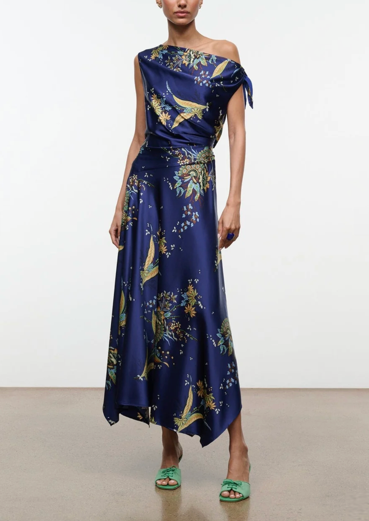 Portia Silk Dress-Dresses-Staud-Tapestry Midnight-2-Mercantile Portland