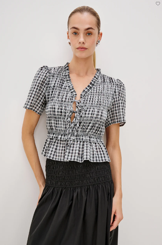 Portia Top-Tops-Rails-Ash Seersucker-XS-Mercantile Portland