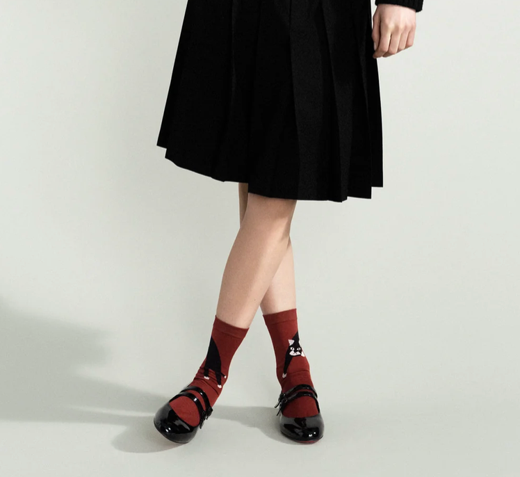 Pounce Crew in Merlot-Socks-HANSEL FR BASEL-Merlot-OS-Mercantile Portland