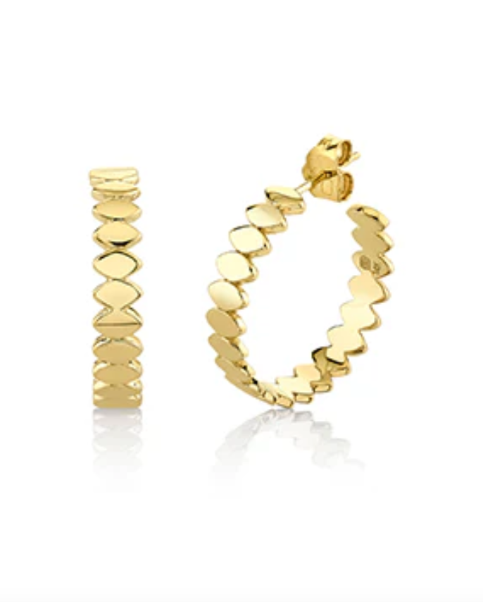 Pure Gold Marquise Eye Hoops-Jewelry-Sydney Evan-Yellow Gold-OS-Mercantile Portland