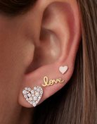 Pure Gold Tiny Love Script Stud-Jewelry-Sydney Evan-Yellow Gold-OS-Mercantile Portland