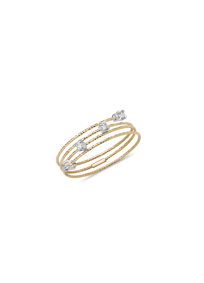 Quatro Wire Ring with Diamonds-Jewelry-RITIQUE-Yellow Gold-7.0/7.5-Mercantile Portland