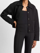 Quilted Cotton-Blend Collared Jacket-Jackets-Vince-Black-XXS-Mercantile Portland