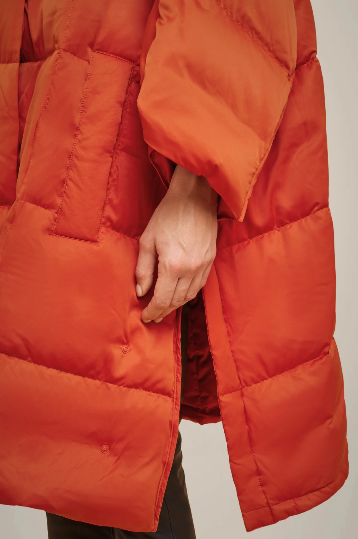 Quilted Goose Down Coat-Clothing-Liviana Conti-Persimmon-XS-Mercantile Portland