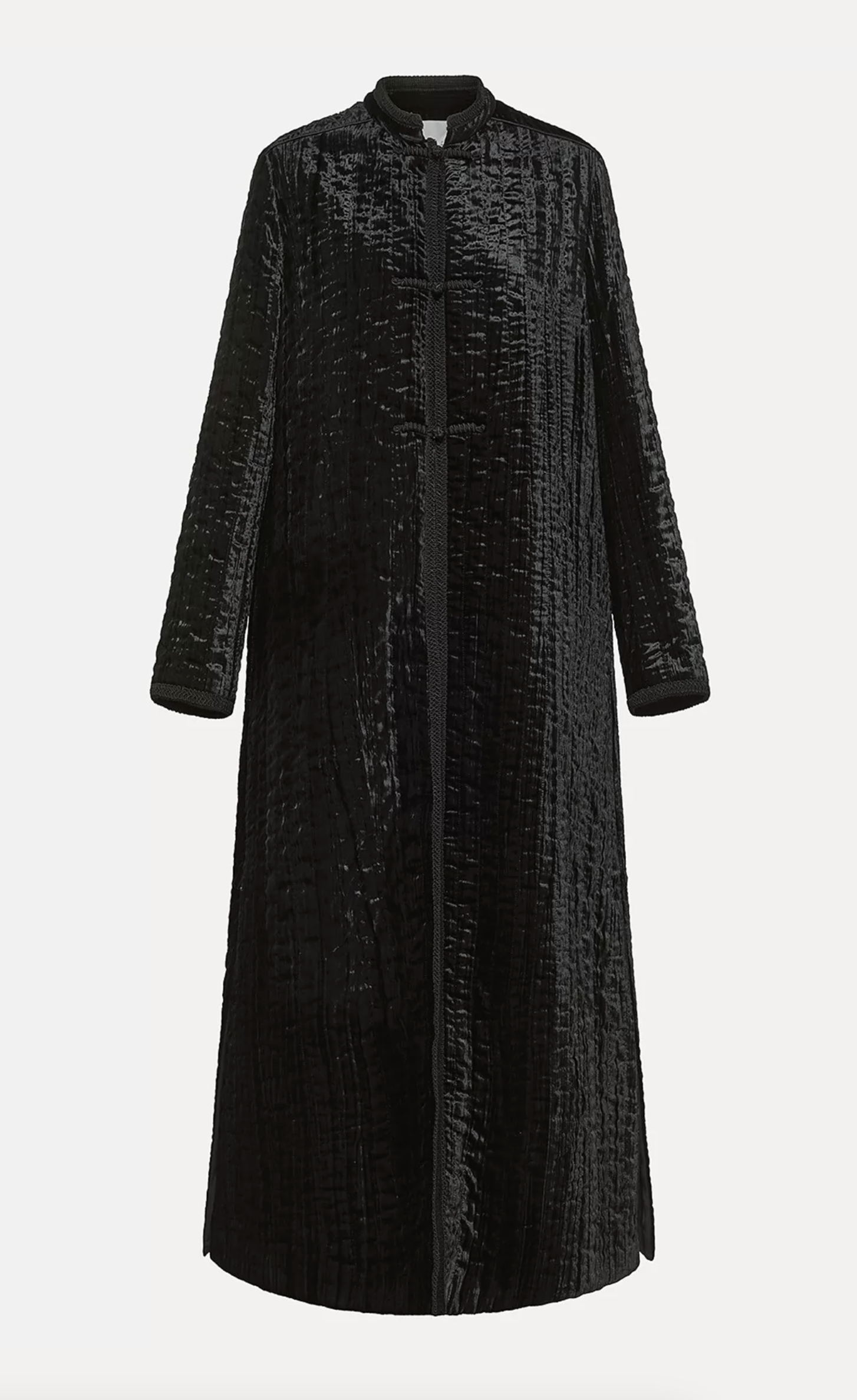 Quilted Pleated Velvet Coat-Clothing-Forte Forte-Black-0-Mercantile Portland