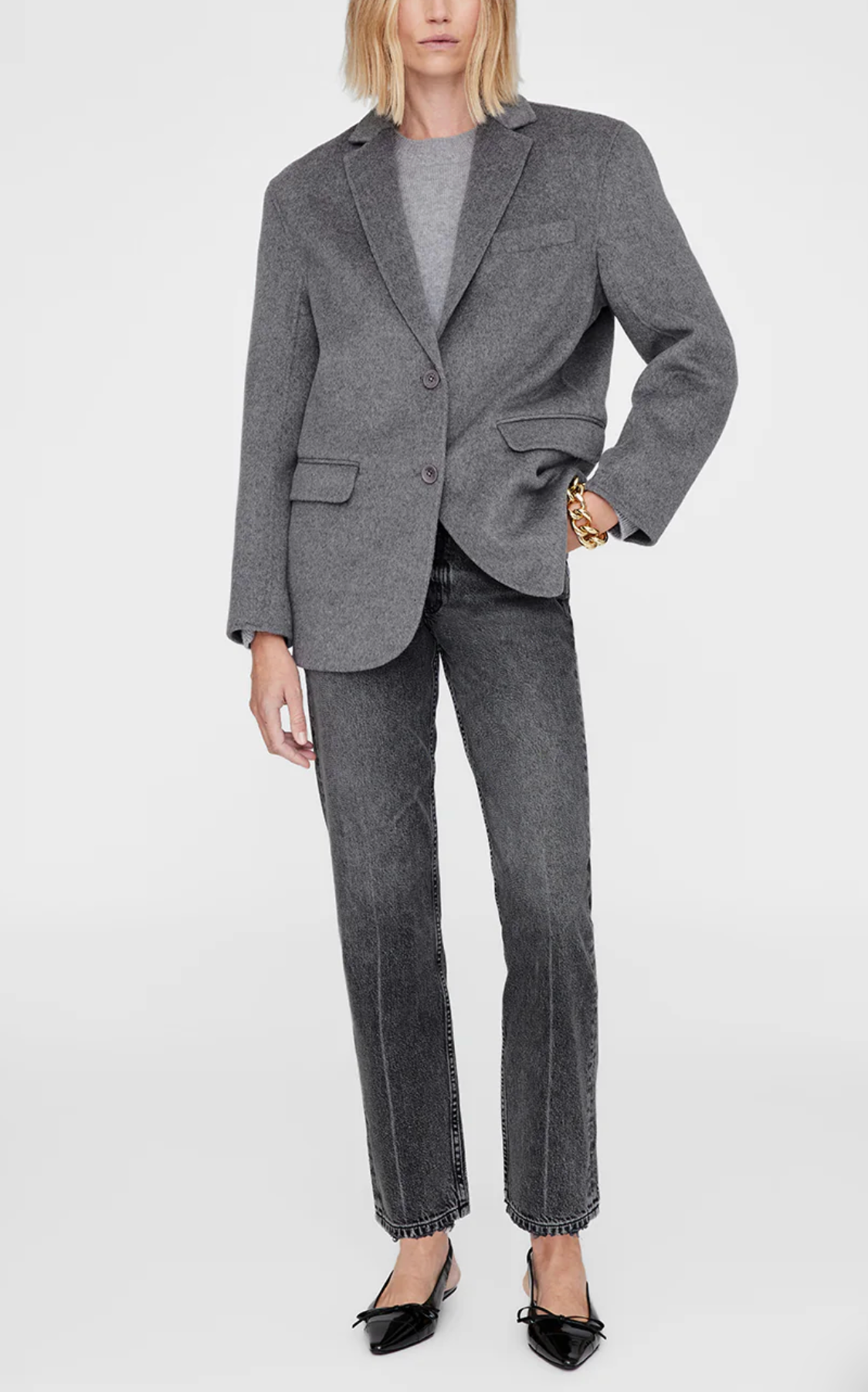 Quinn Blazer in Heather Grey-Jackets-Anine Bing-Heather Grey-XS-Mercantile Portland