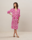 Rahma Elephants Printed Cotton Voile Dress-Dresses-Hartford-Pink-0-Mercantile Portland