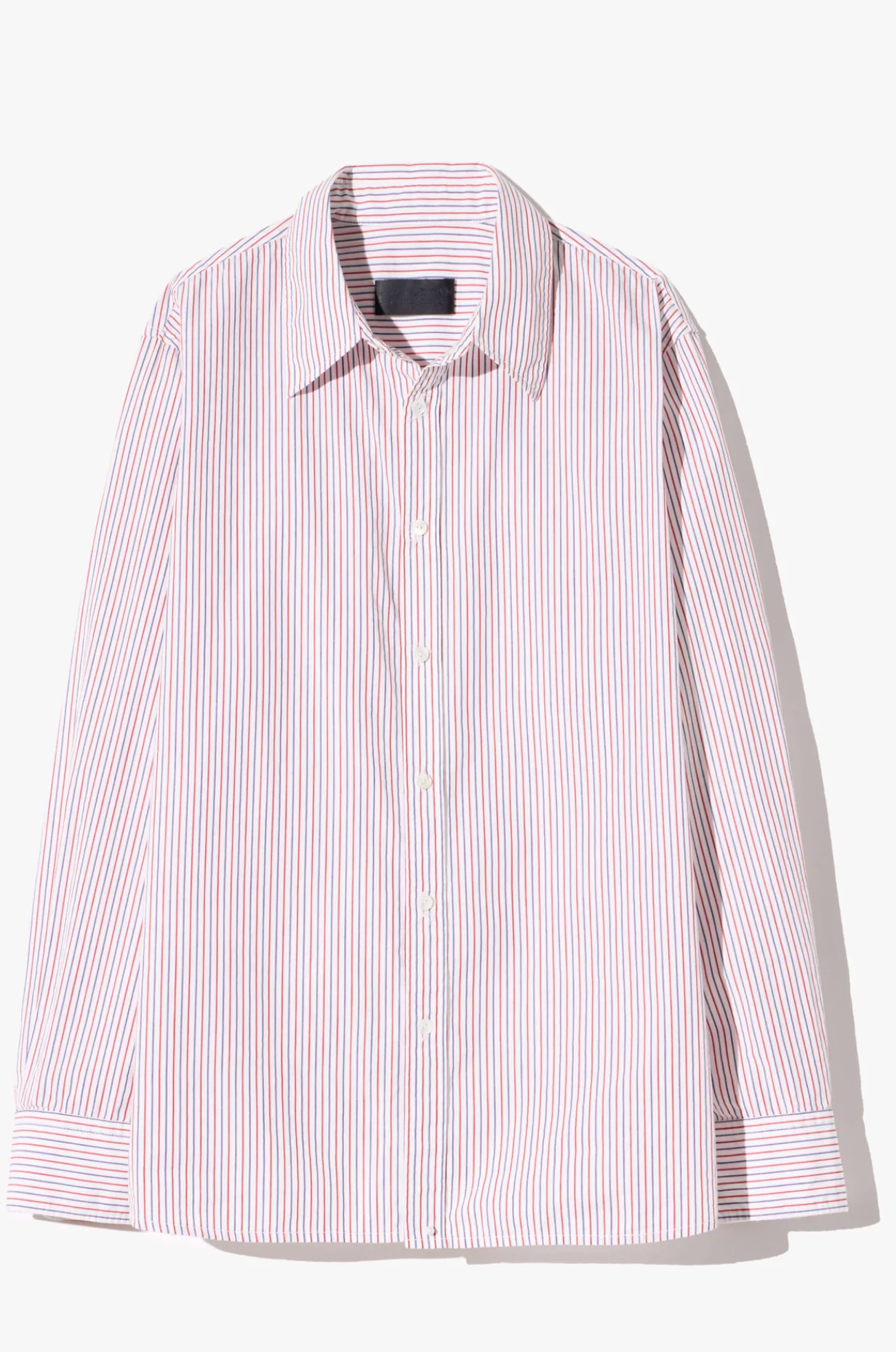 Raphael Classic Shirt-Clothing-Nili Lotan-Red Blue Stripe-XS-Mercantile Portland