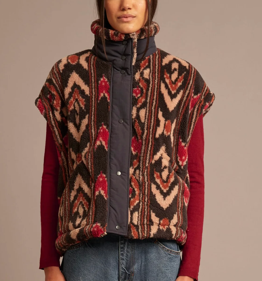 Ravena Vest in Black Ikat-Jackets-Xirena-Black Ikat-XS-Mercantile Portland