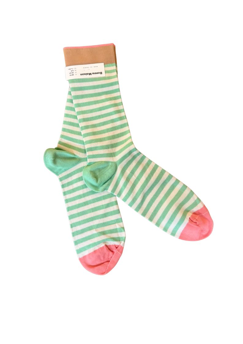 Rayure Socks-Socks-Bonne Maison-Lichen-OS-Mercantile Portland