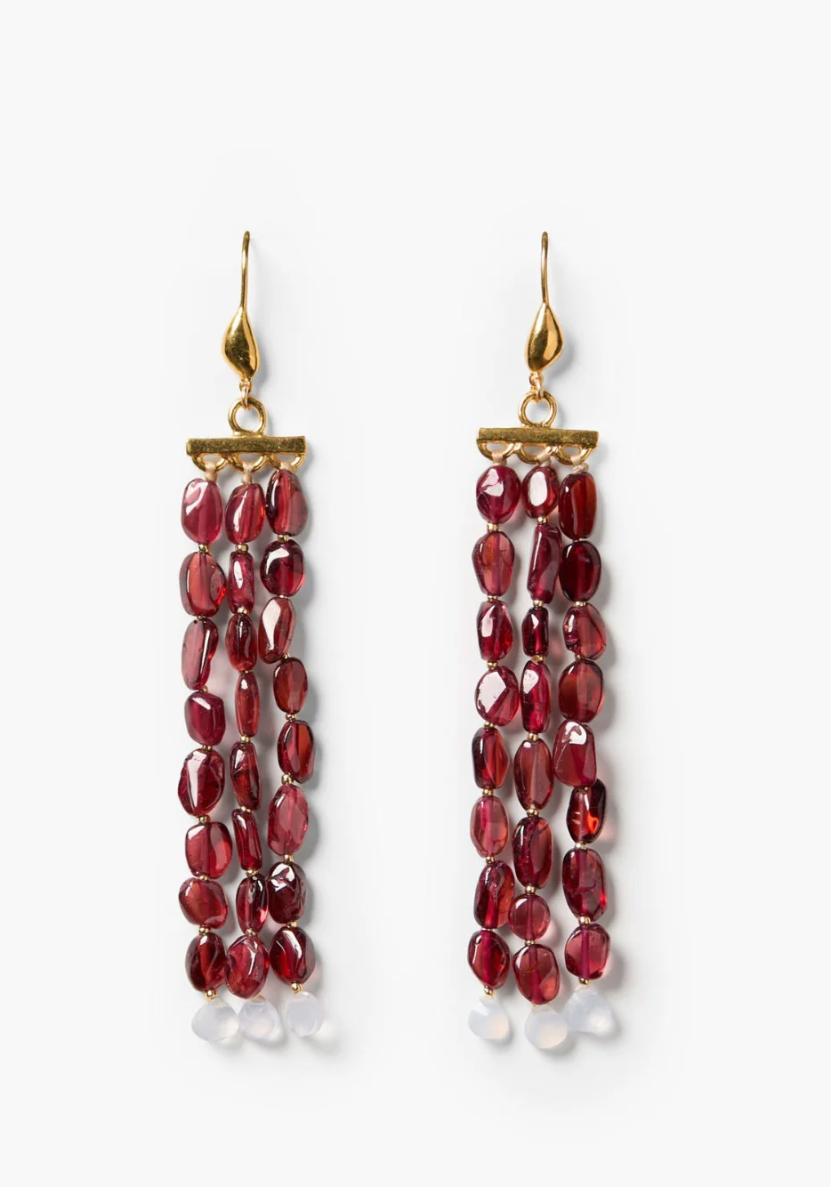 Regina Chandelier Earrings-Earrings-Chan Luu-Garnet-OS-Mercantile Portland
