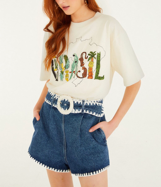 Relaxed Brasil T-Shirt-T-Shirts-Farm Rio-Off White-XS-Mercantile Portland