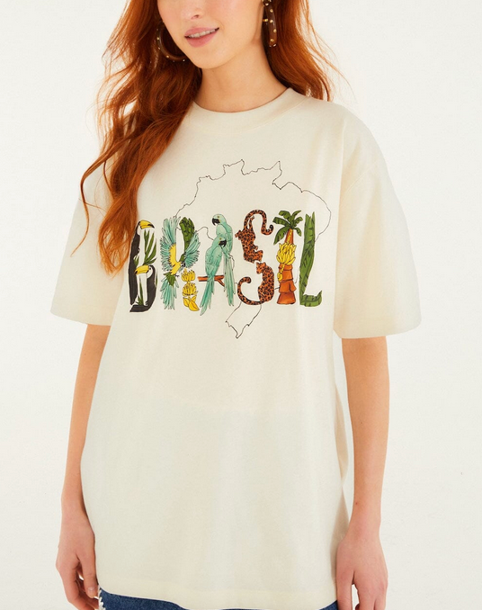 Relaxed Brasil T-Shirt-T-Shirts-Farm Rio-Off White-XS-Mercantile Portland