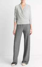 Relaxed Fixed-Wrap Jersey Top-Tops-Vince-Heather Pale Grey-XXS-Mercantile Portland