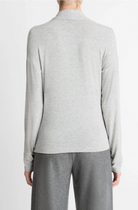 Relaxed Fixed-Wrap Jersey Top-Tops-Vince-Heather Pale Grey-XXS-Mercantile Portland