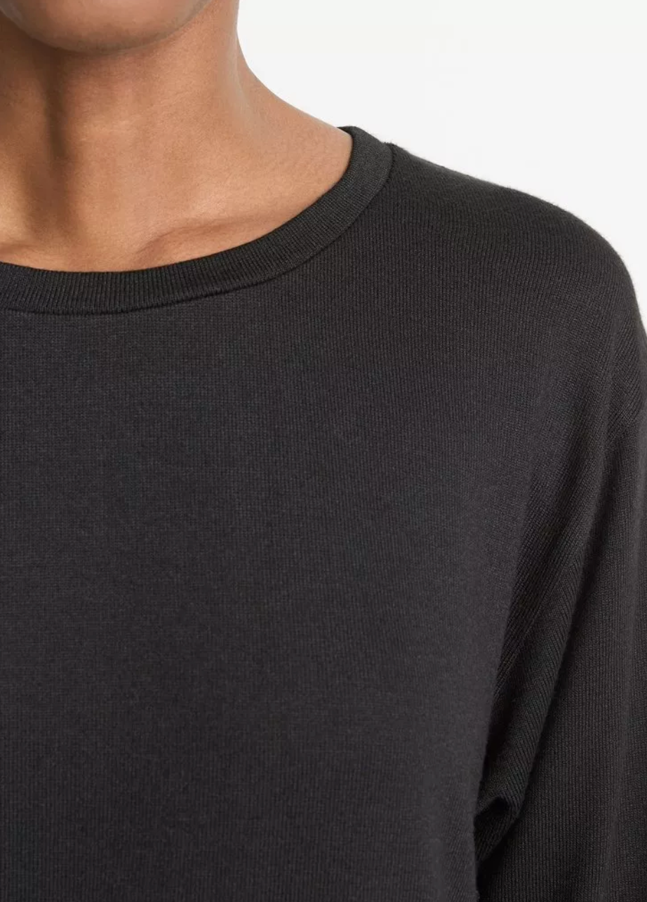 Relaxed Long Sleeve Crewneck-Clothing-Vince-Black-XXS-Mercantile Portland