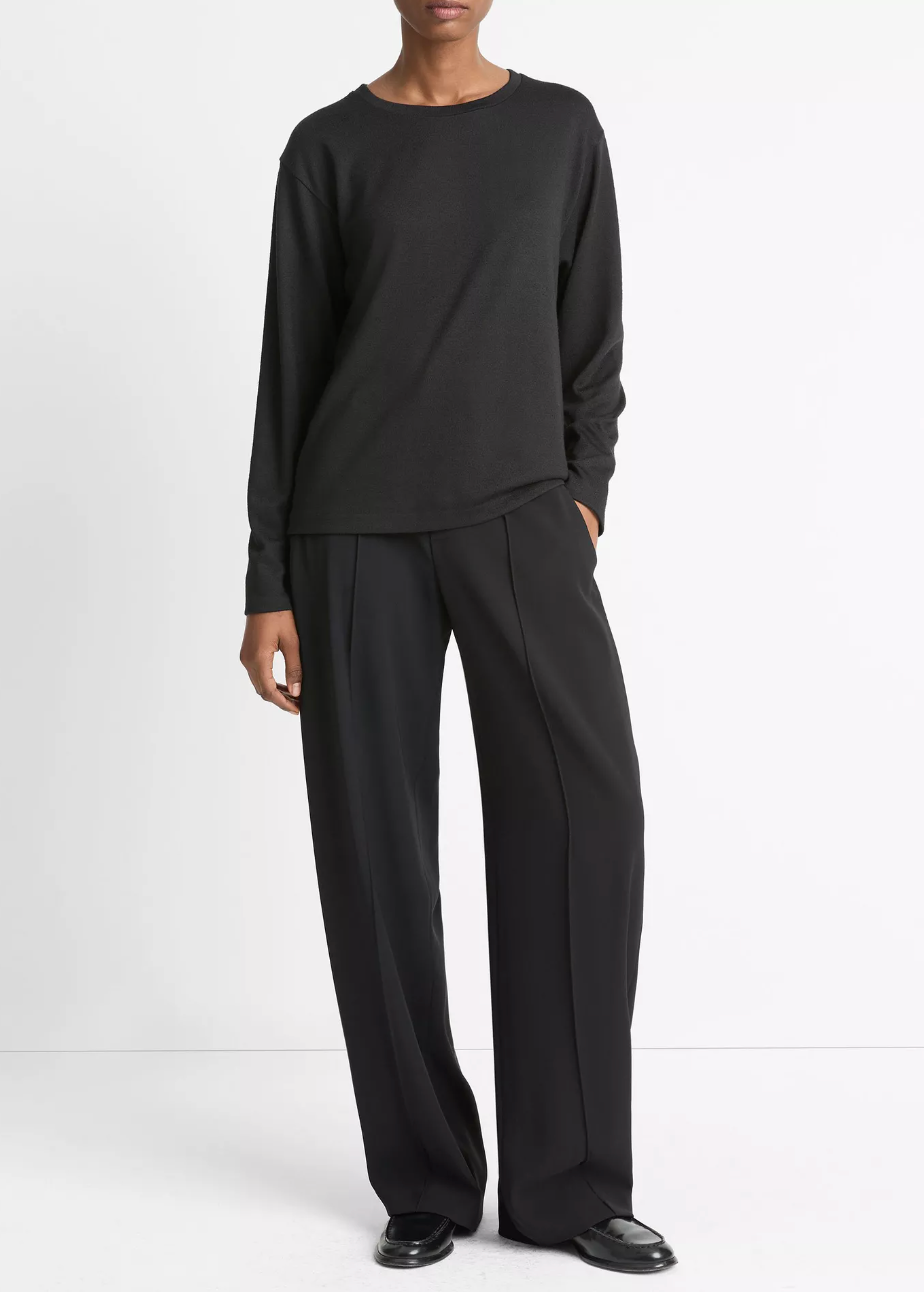 Relaxed Long Sleeve Crewneck-Clothing-Vince-Black-XXS-Mercantile Portland